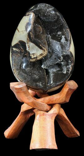 Septarian Dragon Egg Geode - Crystal Filled #40900
